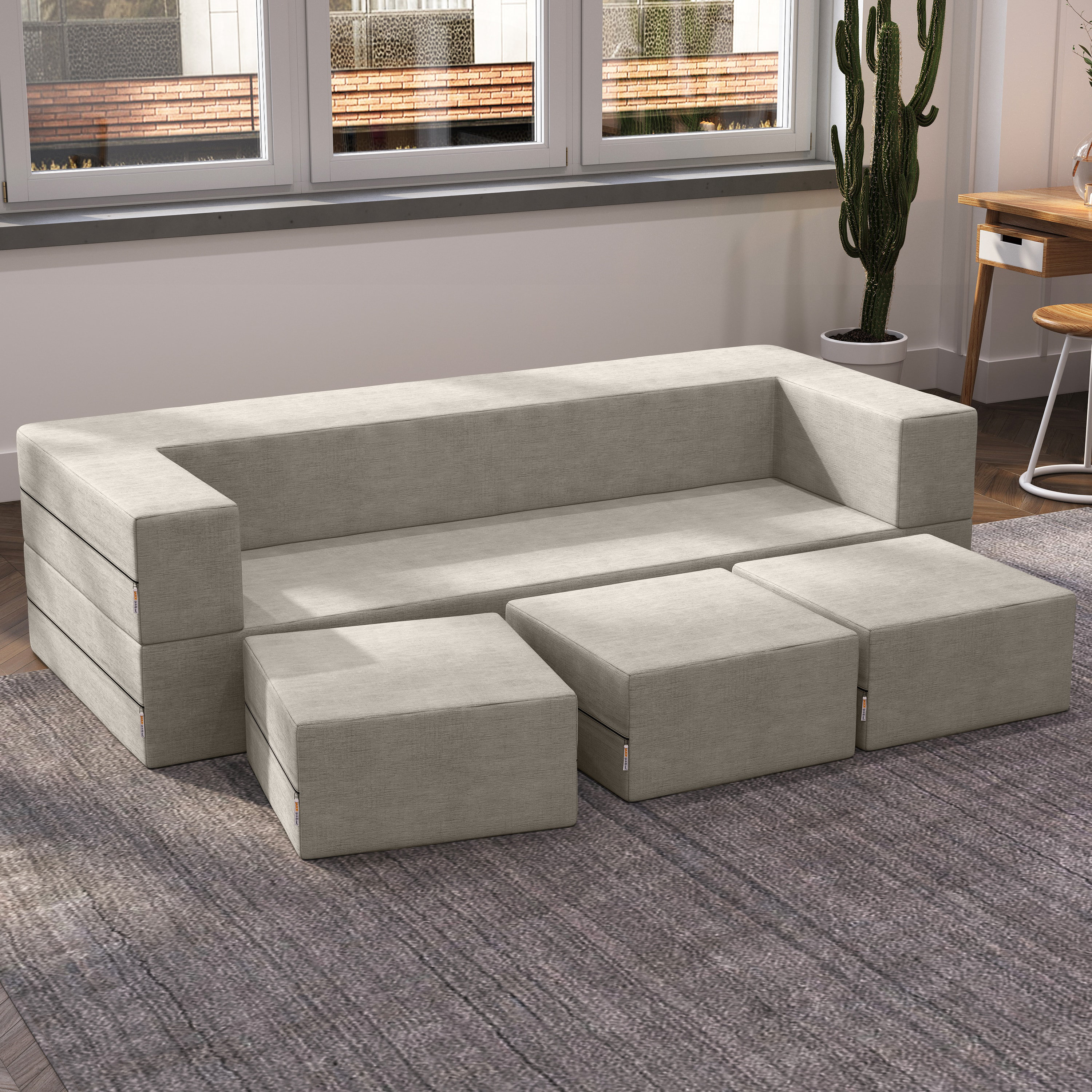 Ebern Designs Shontae Zipline Convertible Sleeper Sofa